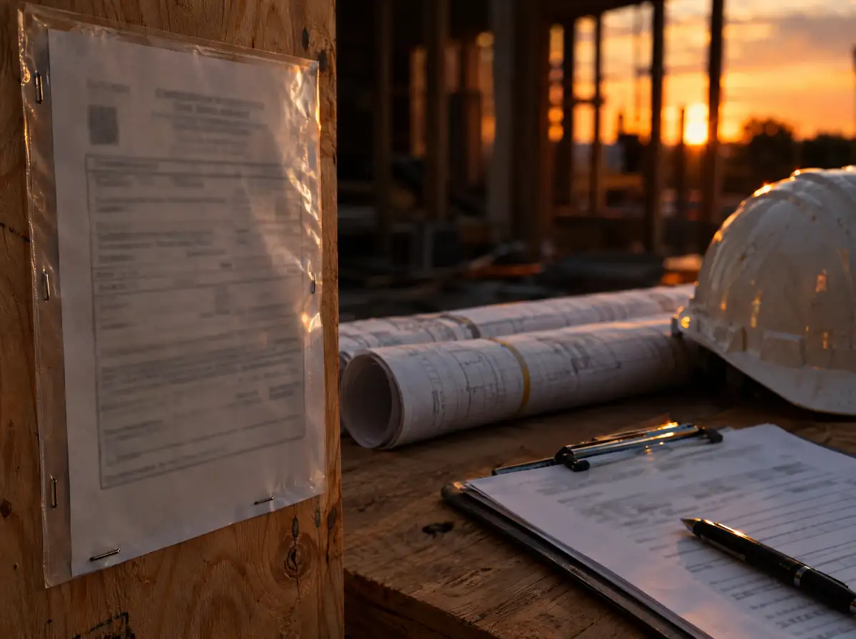 Permiso de construcción en obra